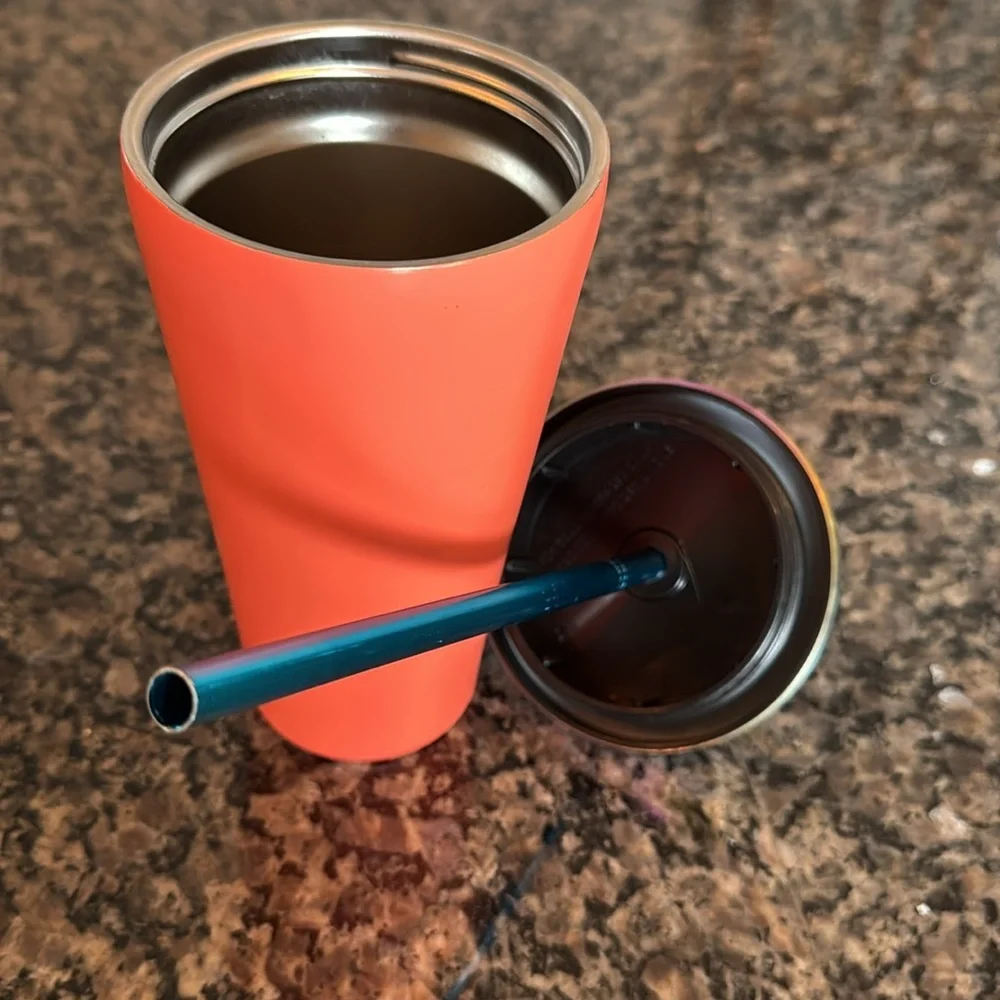 Starbucks salmon metal cup tumbler